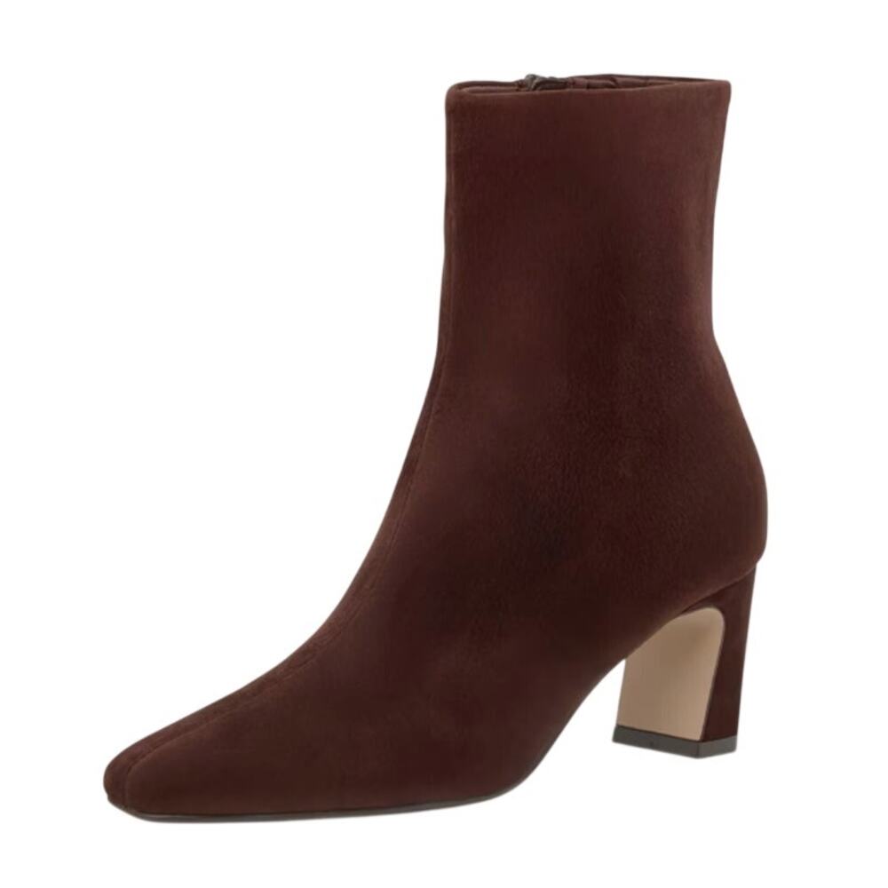 Women’s Brown Suede Mid-Heel Ankle Boots